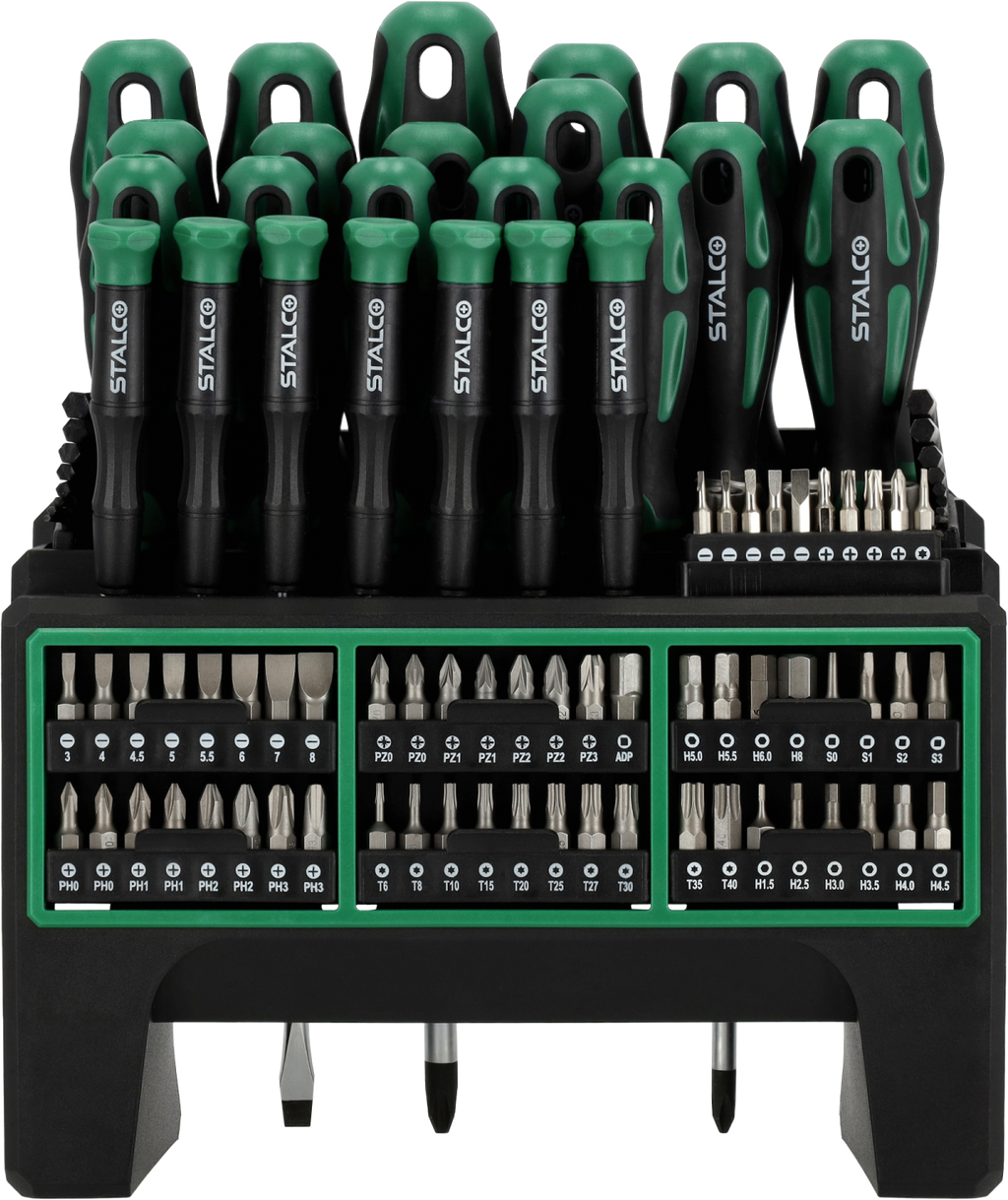 Zestaw wkrętaków 114 el. Stalvo S-12399