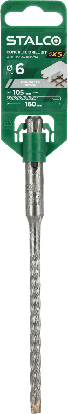 Wiertło do betonu SDS plus SX5 6,0 x 110 mm Stalvo S060226302
