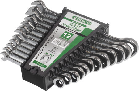 Klucze płasko-oczkowe z grzechotką 8 - 13 mm , 6 el. Stalvo S-56146