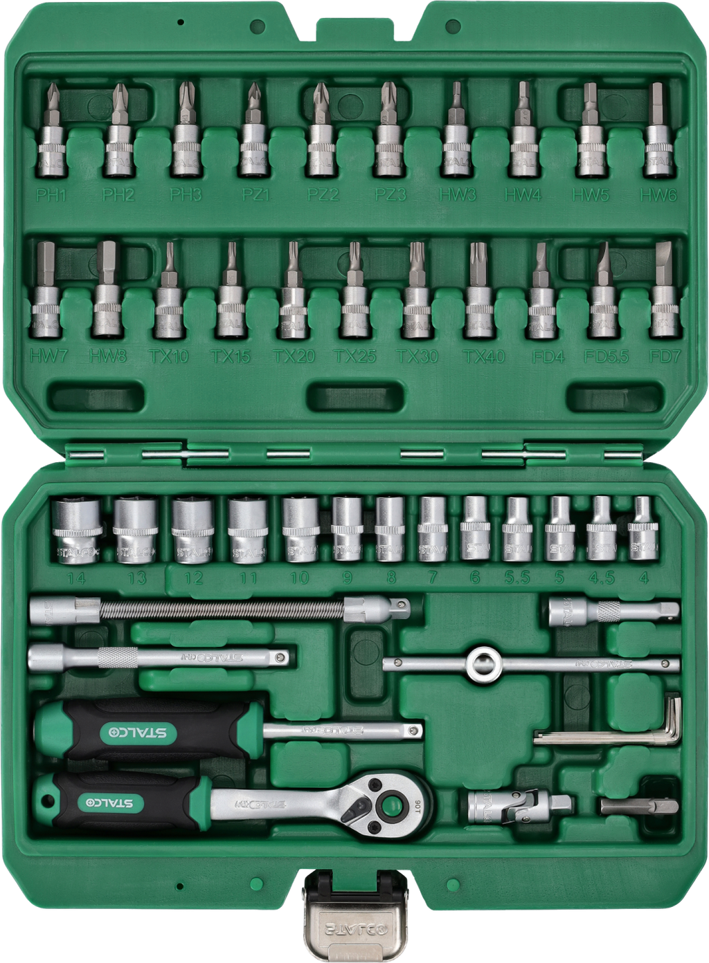 Zestaw kluczy nasadowych 48 elementów S-54020 Stalvo S-54020