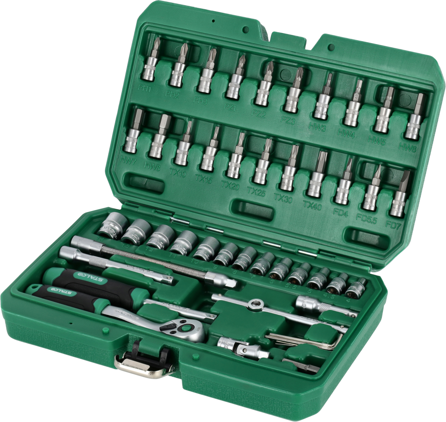 Zestaw kluczy nasadowych 48 elementów S-54020 Stalvo S-54020