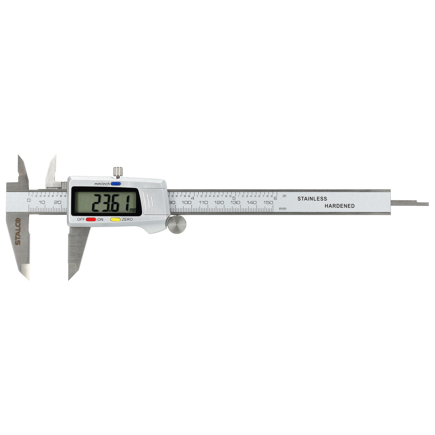 Suwmiarka cyfrowa zakres 0-150mm, dokładność 0,01mm bateria 1,5V Stalvo S010501215 Stalvo S010501215