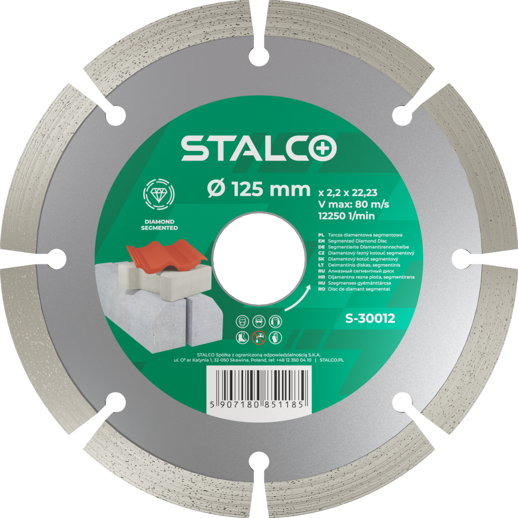 Tarcza diamentowa segmentowa ø115 x 2,0 x 22,23 mm Stalvo S-30011