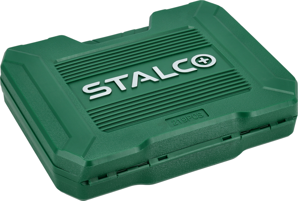 Zestaw kluczy nasadowych i płasko-oczkowych 1/2”+3/8”+1/4”, 219 elem. 90T, BMC Stalvo S011100219 Stalvo S011100219