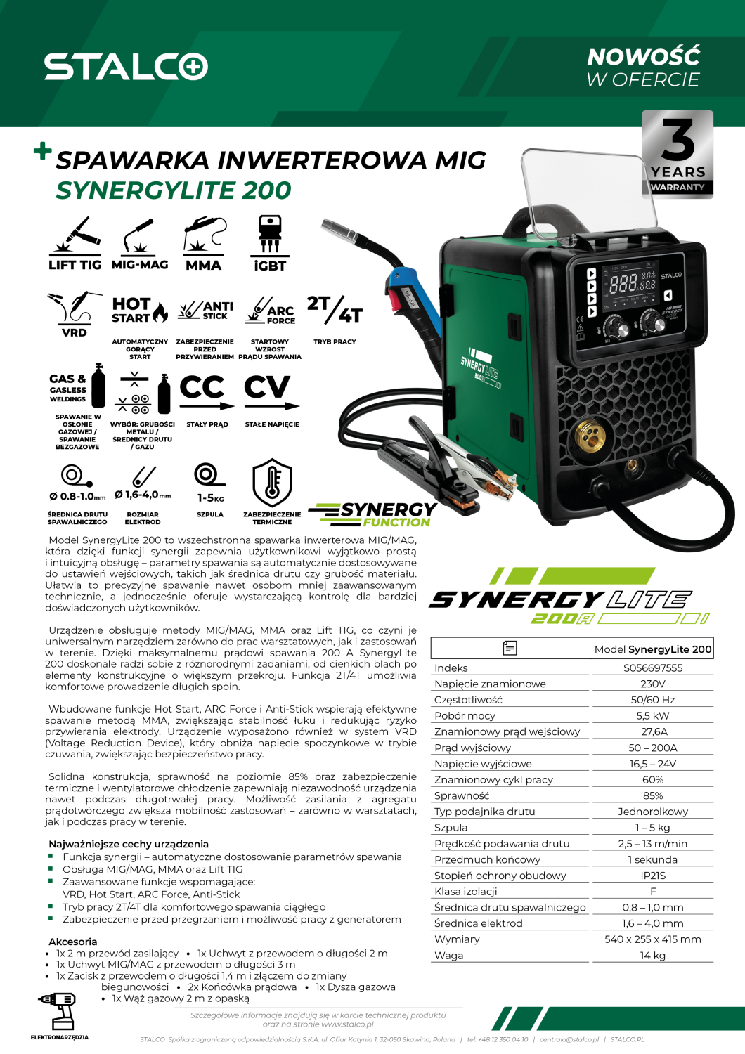 Spawarka MIG SynergyLite 200 Stalvo S056697555 Stalvo S056697555