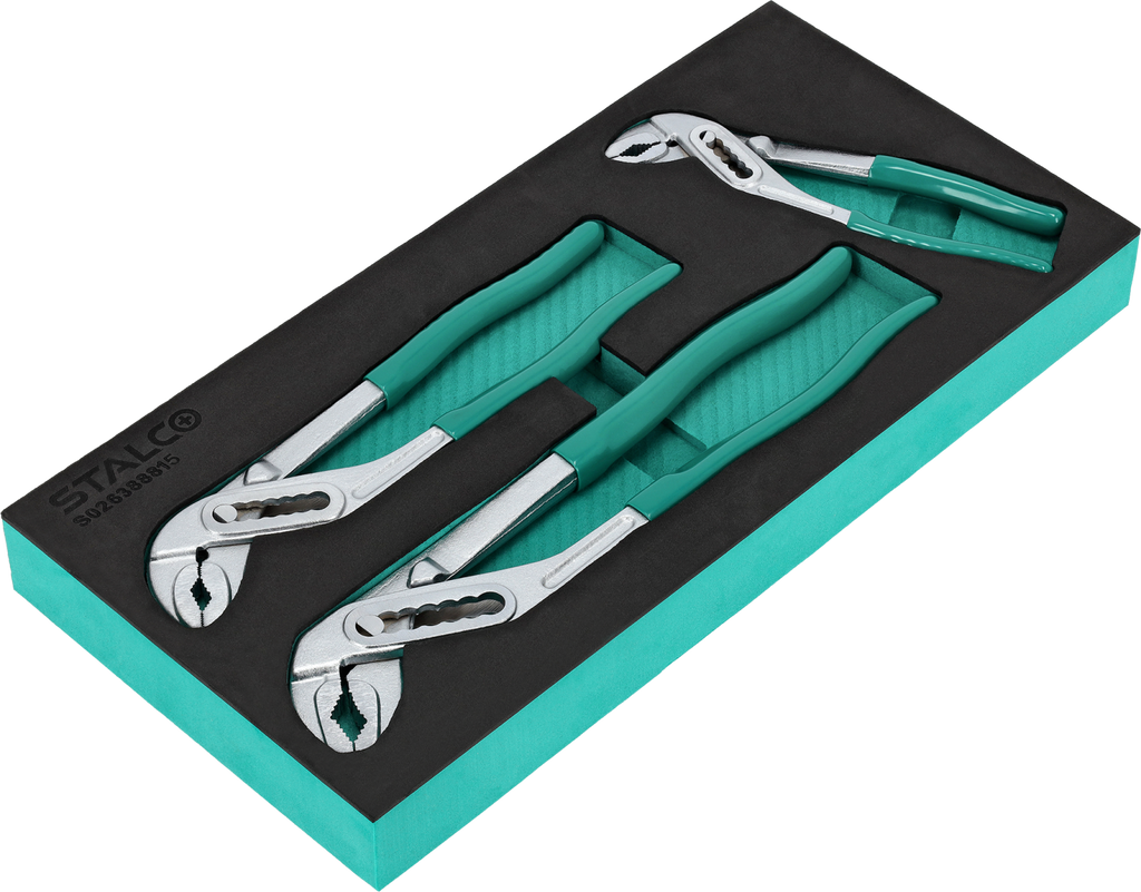 Zestaw 3elem. szczypce do rur 180mm, 250mm, 300mm CrV wkład EVA Stalvo S026388815 S026388815