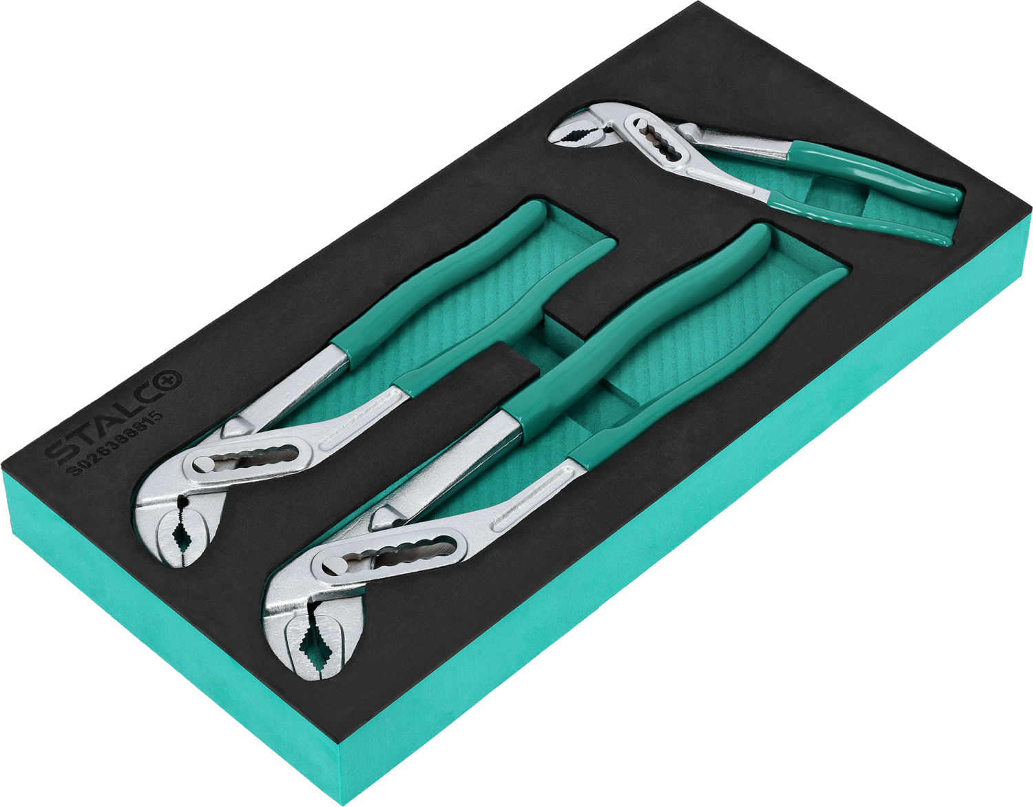 Zestaw 3elem. szczypce do rur 180mm, 250mm, 300mm CrV wkład EVA Stalvo S026388815 S026388815