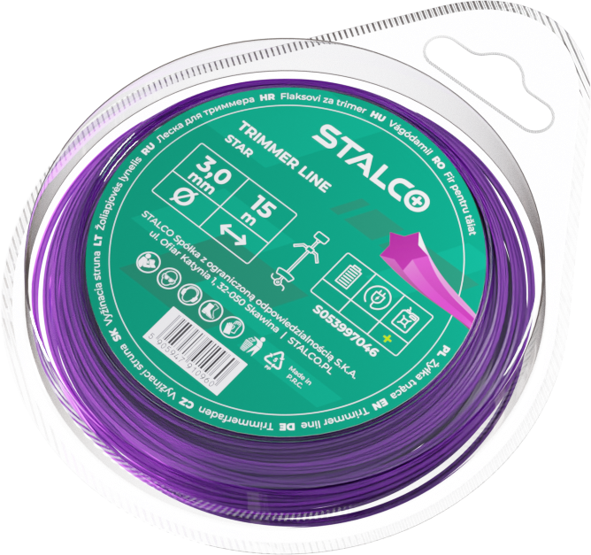 Żyłka tnąca gwiazdka Star 1,3mm x 15m, gwiazdka Stalvo S053997041