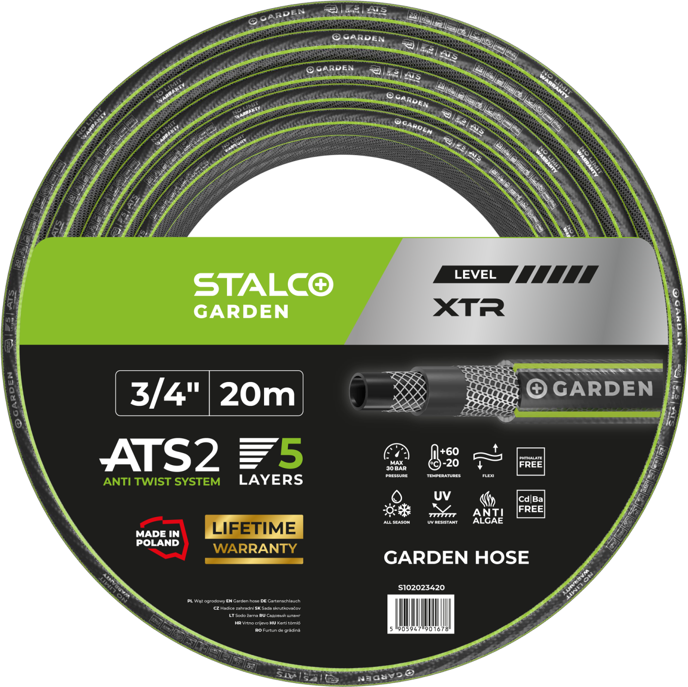 Wąż ogrodowy ATS XTR 1/2″ 20m Stalvo GARDEN S102021220