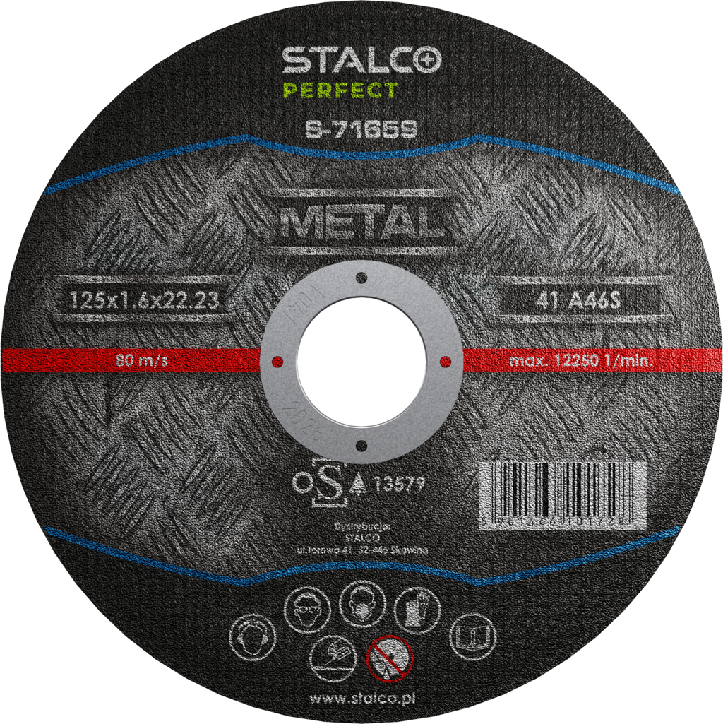 Tarcza do cięcia metalu - płaska ø 115 x 1,0 x 22, 23 mm Stalvo PERFECT S-71651